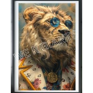 The King of Fashion Roaring in Luxury Print 11x17 Trendy Wall Art